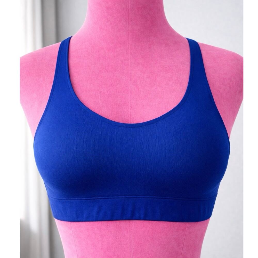 Fabletics Royal Blue Racerback Sports Bra Large Support Athletic